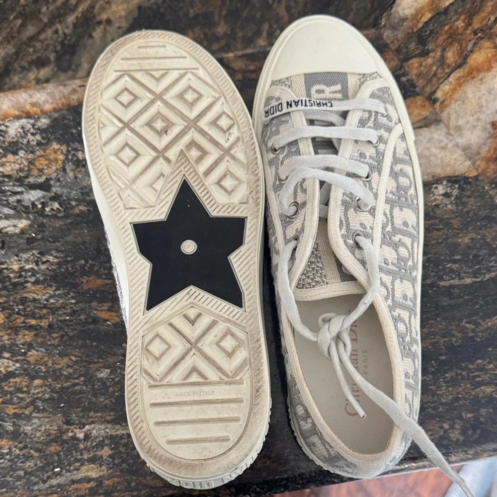 Dior White and Gray Women's Sneakers - Picture 3 of 4